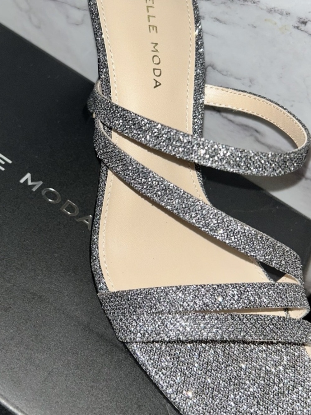 NWT Pelle Moda Heels Silver Size 7.5 Silver Heels Women